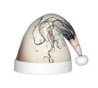 Jkkghll Chapeau d'elfe de Noël avec motif méduses - Accessoire de fête de fin d'année, décoration de famille