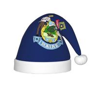 Jkkghll Chapeau d'elfe de Noël imprimé drapeau de l'État du Maine - Accessoire de fête de vacances - Nouvel An - Décoration de famille