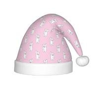 Jkkghll Chapeau d'elfe de Noël imprimé ours polaire rose pour fêtes de fin d'année, accessoire pour la famille et Noël