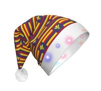 Jkkghll Drapeau du Royaume d'Hawaï Imprimé Unisexe Adulte LED Chapeau de Noël pour Décoration de Fête Chapeau de Noël et Accessoires de Costume
