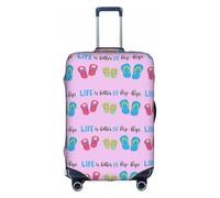 Jkkghll Flip Flops Calligraphie Chaussures de Plage Imprimé Bagages Housse élastique Voyage Valise Protecteur avec Fermeture Éclair Cachée Anti Rayures, blanc, XL