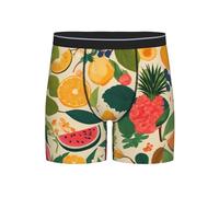 Jkkghll Hojas Tropicales Y Flores Print Boxer pour homme Short confortable pour un usage quotidien Entraînement Voyage Underwea, Noir , XL