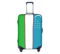 Jkkghll Housse de protection élastique avec fermeture éclair dissimulée et anti-rayures Motif drapeau de la République d'Ouzbékistan, blanc, S