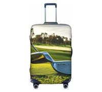 Jkkghll Housse de protection élastique pour valise de voyage avec fermeture éclair dissimulée et anti-rayures Motif club de golf, blanc, S