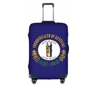 Jkkghll Kentucky State Housse de bagage élastique avec fermeture éclair dissimulée et anti-rayures Motif drapeau de l'État du Kentucky, blanc, L