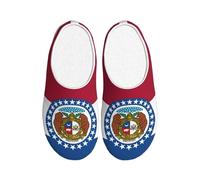 Jkkghll Missouri State Flag Print Chaussons confortables en flanelle chaude anti-boulochage intérieur extérieur TPR semelle élégante usage quotidien