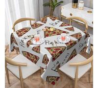 Jkkghll Nappe carrée imprimée motif pizza pour fête, cuisine, extérieur, maison, restaurant, décoration de table