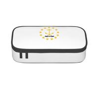 Jkkghll Rhode Island State Flag Print Trousse scolaire élégante 21 x 5 x 9,4 cm Sac de rangement multifonction pour étudiant, Noir , Taille unique
