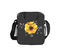 Jkkghll Sac à déjeuner isotherme transparent avec imprimé floral jaune
