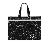 Jkkghll Sac fourre-tout en toile avec impression de constellation de divination étoilée pour documents, fournitures de bureau, travail, voyage, shopping