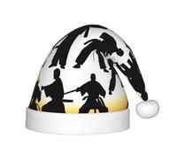 Jkkghll Silhouettes de chapeau d'elfe de Noël imprimé martial pour fêtes de fin d'année, accessoire de famille, chapeaux de Noël