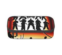 Jkkghll Silhouettes of Martial Print Trousse scolaire élégante 21 x 5 x 9,4 cm Sac de rangement multifonction pour étudiant, Noir , Taille unique