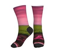 Jkkghll Société imprimé tracteur agricole hommes femmes mi-tube chaussettes de sport respirantes athlétiques pour course à pied fitness usage quotidien, 2 Noir-2, Taille unique
