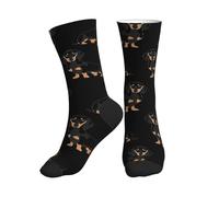 Jkkghll Teckel Weiner Pet Dog Print Chaussettes de sport respirantes pour homme et femme, 2 Noir-2, Taille unique