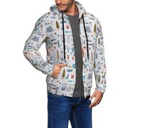 Jkkghll The Nature Wildlands Activités Motif imprimé Sweat à capuche pour homme Pull décontracté Streetwear élégant pour l'automne, l'hiver, le printemps, Noir , 3XL