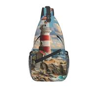 Jkkghll The Seaside LighthousePrint Sac à dos croisé pour homme et femme