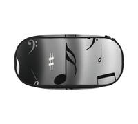 Jkkghll Trousse à crayons de grande capacité avec fermeture éclair - Imprimé notes de musique, Noir , Taille unique, Organiseur de sac