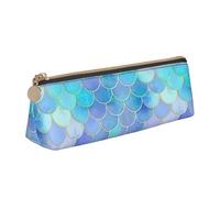 Jkkghll Trousse à crayons fine avec imprimé écailles de sirène dorées pour l'école, les étudiants, les adolescents, blanc, Taille unique