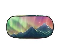 Jkkghll Trousse à crayons grande capacité avec fermeture éclair Motif aurores boréales du Nord, Noir , Taille unique, Organiseur de sac