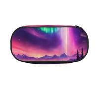 Jkkghll Trousse à crayons grande capacité avec fermeture éclair Motif aurores boréales du Nord, Noir , Taille unique, Organiseur de sac