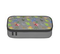 Jkkghll Trousse scolaire élégante avec impression de dinosaures - 21 x 5 x 9,4 cm - Sac de rangement multifonction pour étudiant, Noir , Taille unique