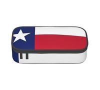 Jkkghll Trousse scolaire élégante avec imprimé drapeau de l'État du Texas, 21,6 x 5,1 x 9,4 cm, sac de rangement multifonction pour étudiant, Noir , Taille unique