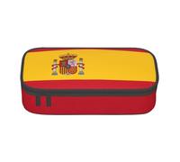 Jkkghll Trousse scolaire élégante avec imprimé drapeau espagnol 21 x 5 x 9,4 cm, Noir , Taille unique