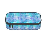 Jkkghll Trousse scolaire élégante avec imprimé écailles de sirène dorées 21 x 5 x 9,4 cm, Noir , Taille unique