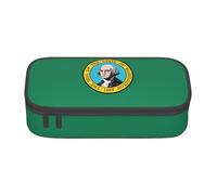 Jkkghll Trousse scolaire multifonction avec imprimé drapeau Washington 21,6 x 5,1 x 9,4 cm, Noir , Taille unique
