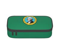 Jkkghll Trousse scolaire multifonction avec imprimé drapeau Washington 21,6 x 5,1 x 9,4 cm, Noir , Taille unique