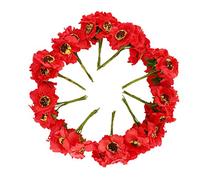 jklashfi Lot de 60 fleurs artificielles en soie Motif coquelicots Rouge 5 cm