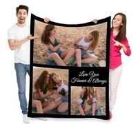 jklitio Couverture personnalisée - Créez votre propre couverture photo, cadeau idéal pour mari, épouse, parents ou amis pour Noël et anniversaires