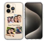 jklitio Téléchargez vos propres photos - Coque pour iPhone 16/15/14/13/12/11 Pro Max/Mimi/Xs Max/Xr/7/8 Plus - Coque de base antichoc pour amis, famille, cadeaux d'anniversaire