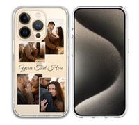 jklitio Téléchargez vos propres photos - Coque pour iPhone 16/15/14/13/12/11 Pro Max/Mimi/Xs Max/Xr/7/8 Plus - Coque de base antichoc pour amis, famille, cadeaux d'anniversaire