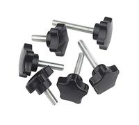 JKLJL Vis à Oreilles à Bouton en étoile M10, vis à Oreilles moletées filetées à Cinq Pointes, vis de Serrage, M10 × 60 mm, 5 pièces