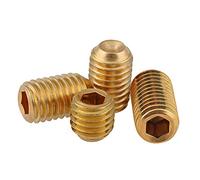 JKLJL Vis de Serrage à Six pans Creux à Pointe de Coupe Boulons à vis sans tête en Laiton - M2,5 × 6 mm, 30 pièces