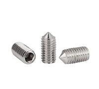 JKLJL Vis sans tête à Pointe Conique, vis de réglage sans tête à Pointe hexagonale en Acier Inoxydable 304, M8 × 16 mm, 10 pièces
