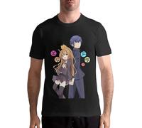 JKLPBVFXZHU Ainelly Toradora Mens Short Sleeve T-Shirts Black Manches Courtes(3X-Large)