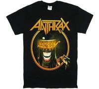 JKLPBVFXZHU Anthrax Caged Head Monster Black T Shirt New Band Merch Manches Courtes(X-Large)