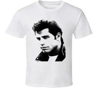 JKLPBVFXZHU balloo John Travolta Grease Movie T Shirt White Manches Courtes(Large)