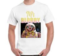 JKLPBVFXZHU balloo Mr Blobby Homage Funny 90s Men Women Retro Vintage Unisex T Shirt White Manches Courtes(X-Large)
