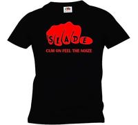 JKLPBVFXZHU balloo Slade T Shirt Fist Cum on Feel The Noize T Shirt BlackM Colour Manches Courtes(XX-Large)
