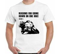 JKLPBVFXZHU Biker T-Shirt Mens Funny Motorbike Motorcycle Reasons for Going Down on One Knee White Manches Courtes(Medium)