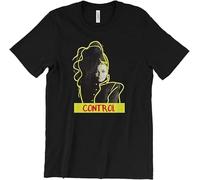 JKLPBVFXZHU Control Janet Jackson T Shirt 90'S R&B World Tour Rhythm Nation Escapade Manches Courtes(Medium)