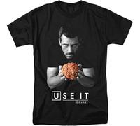JKLPBVFXZHU House M.D Use It Brain in Hand Men Adult T-Shirt Black Manches Courtes(XX-Large)
