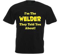 JKLPBVFXZHU I'm The Welder They Told You About T Shirt Graffiti Pullover s Cotton Funny Gift Builder Black Manches Courtes(XX-Large)