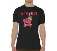 JKLPBVFXZHU in The Mood to Sleep for 3 Years (Cat) Quality Crew Neck Men's White Yellow Black Red Mens Women T Shirt 100% Cotton Manches Courtes(Large)