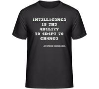 JKLPBVFXZHU Intelligence is The Ability to Adapt to Change Prof.Hawking's Quote T-Shirt Black Manches Courtes(Large)