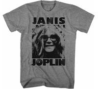 JKLPBVFXZHU Janis Joplin Janis-Front Print-Gray Adult Short Sleeves T-Shirt Manches Courtes(XX-Large)