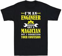 JKLPBVFXZHU Men's I'm an Engineer Not A Magician But I UndersYour Confusion Men's T-Shirt Black Manches Courtes(3X-Large)